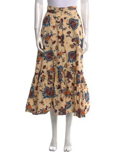 Pre-owned A.l.c Floral Print Midi Length Skirt In Neutral