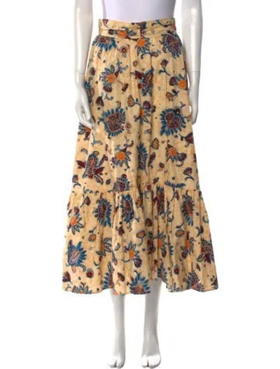 Pre-owned A.l.c Floral Print Midi Length Skirt In Neutral