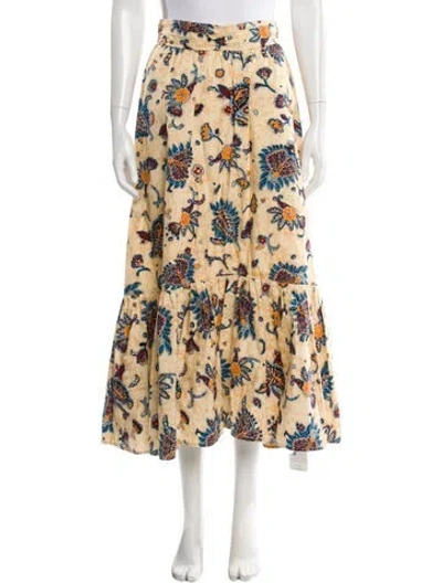 Pre-owned A.l.c Floral Print Midi Length Skirt In Neutral