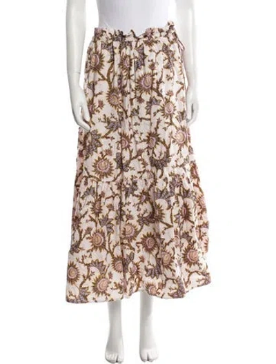 Pre-owned A.l.c Floral Print Midi Length Skirt In Purple