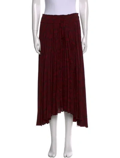 Pre-owned A.l.c Floral Print Midi Length Skirt In Red