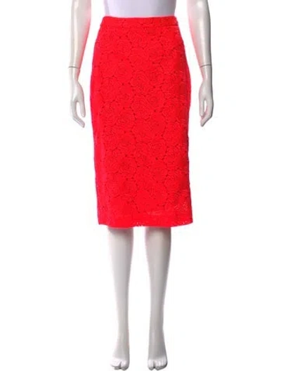 Pre-owned A.l.c Floral Print Midi Length Skirt In Red