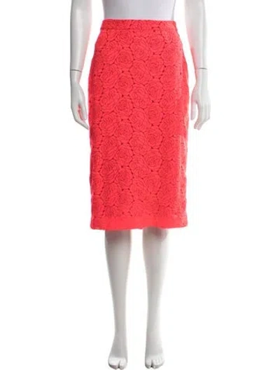 Pre-owned A.l.c Floral Print Midi Length Skirt In Red