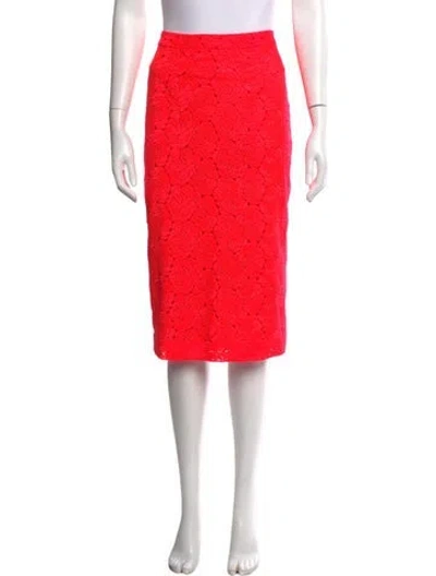Pre-owned A.l.c Floral Print Midi Length Skirt In Red
