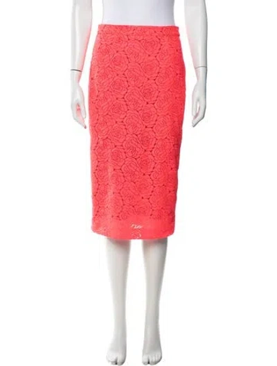 Pre-owned A.l.c Floral Print Midi Length Skirt In Red