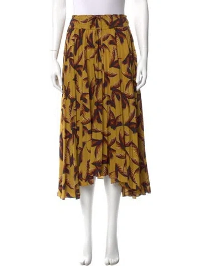 Pre-owned A.l.c Floral Print Midi Length Skirt In Yellow