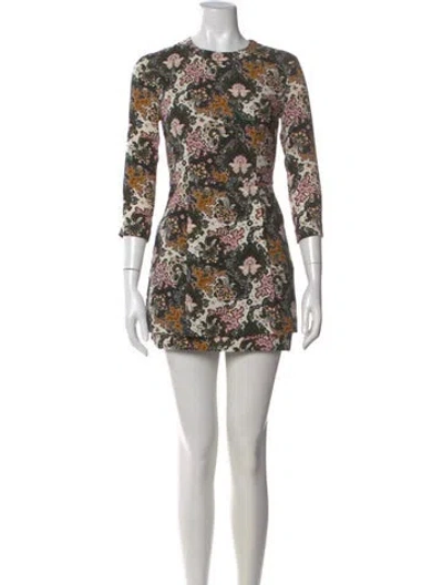 Pre-owned A.l.c Floral Print Mini Dress In Black