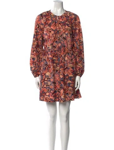 Pre-owned A.l.c Floral Print Mini Dress In Blue