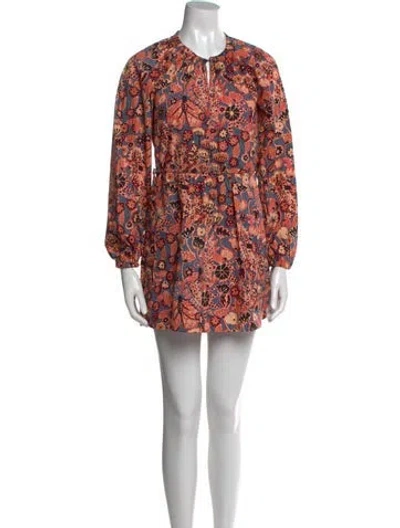 Pre-owned A.l.c Floral Print Mini Dress In Blue