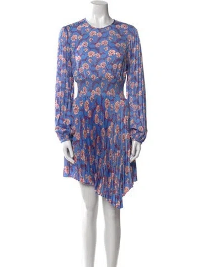 Pre-owned A.l.c Floral Print Mini Dress In Blue