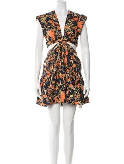 Pre-owned A.l.c Floral Print Mini Dress In Blue