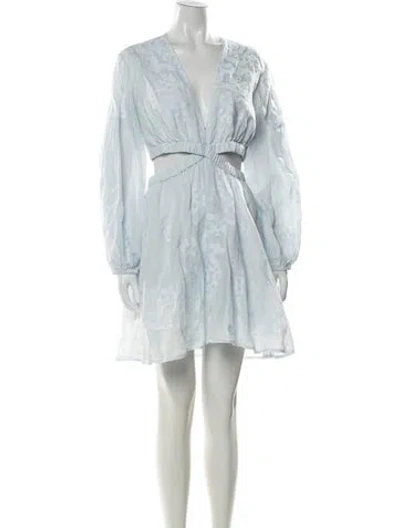 Pre-owned A.l.c Floral Print Mini Dress In Blue