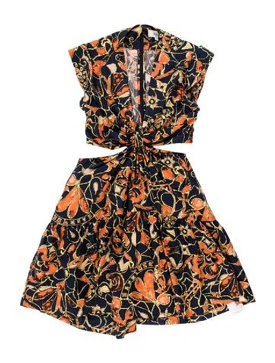 Pre-owned A.l.c Floral Print Mini Dress In Blue