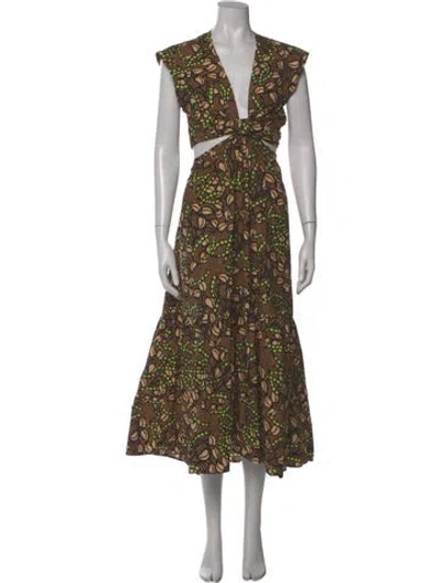 Pre-owned A.l.c Floral Print Mini Dress In Brown