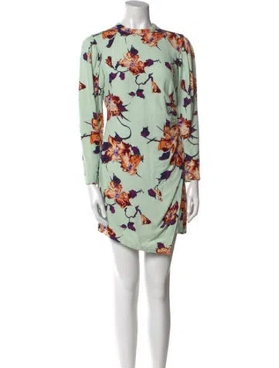 Pre-owned A.l.c Floral Print Mini Dress In Green