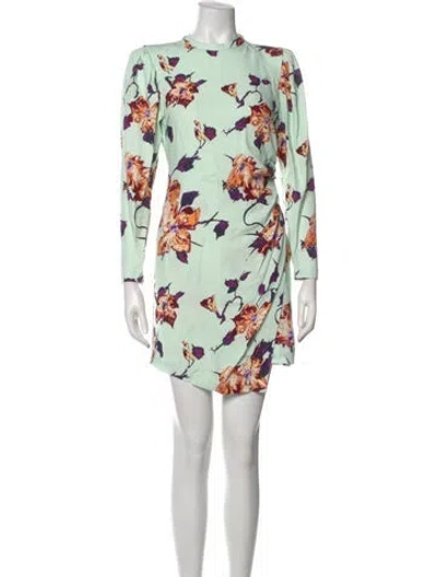 Pre-owned A.l.c Floral Print Mini Dress In Green