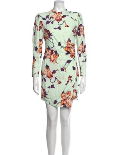 Pre-owned A.l.c Floral Print Mini Dress In Green