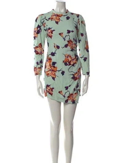 Pre-owned A.l.c Floral Print Mini Dress In Green