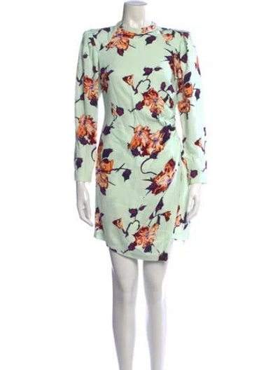 Pre-owned A.l.c Floral Print Mini Dress In Green