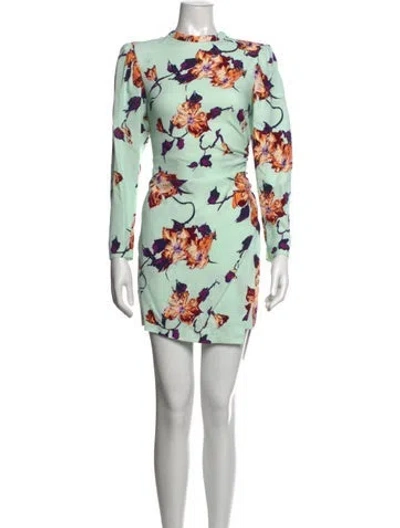 Pre-owned A.l.c Floral Print Mini Dress In Green