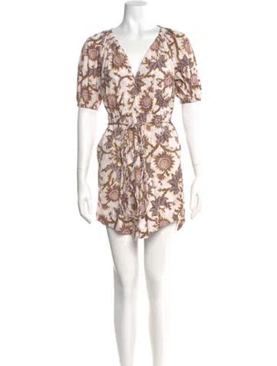 Pre-owned A.l.c Floral Print Mini Dress In Neutral