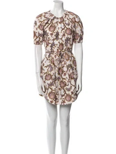 Pre-owned A.l.c Floral Print Mini Dress In Neutral