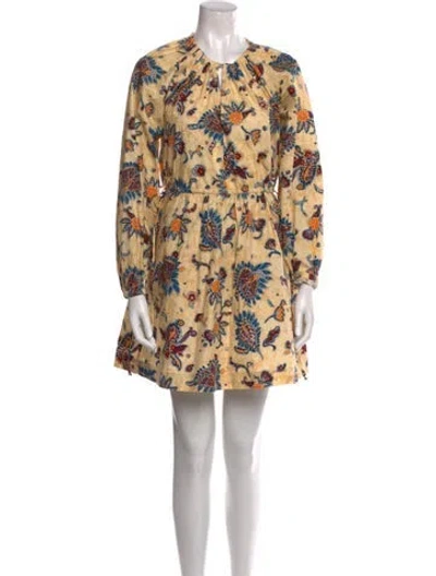 Pre-owned A.l.c Floral Print Mini Dress In Neutral