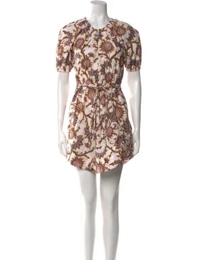 Pre-owned A.l.c Floral Print Mini Dress In Neutral