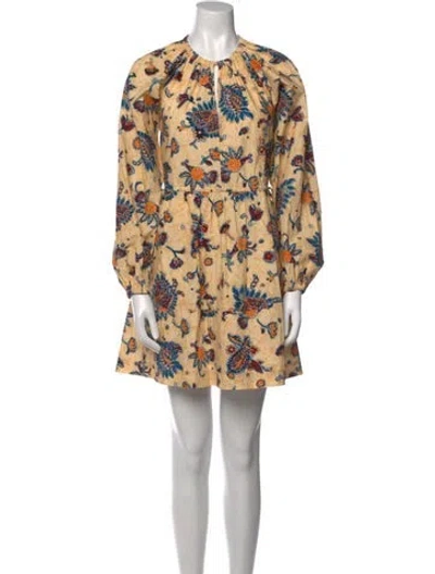 Pre-owned A.l.c Floral Print Mini Dress In Neutral