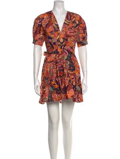 Pre-owned A.l.c Floral Print Mini Dress In Neutral