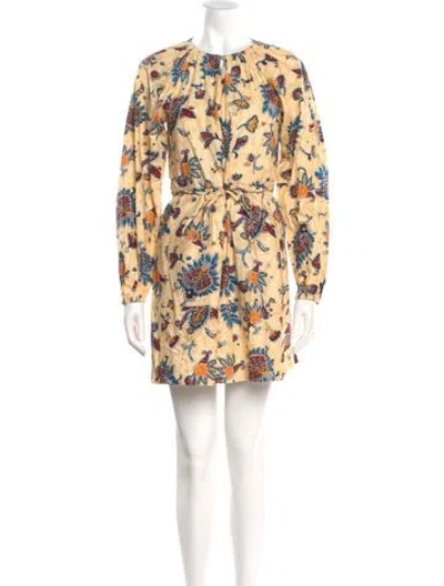Pre-owned A.l.c Floral Print Mini Dress In Neutral