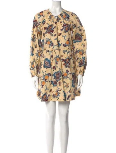 Pre-owned A.l.c Floral Print Mini Dress In Neutral