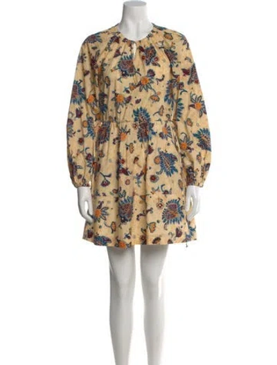 Pre-owned A.l.c Floral Print Mini Dress In Neutral