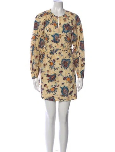Pre-owned A.l.c Floral Print Mini Dress In Neutral