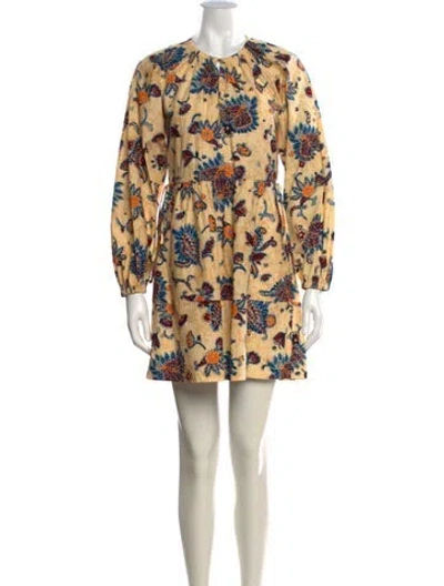 Pre-owned A.l.c Floral Print Mini Dress In Neutral