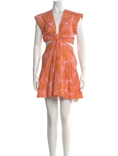 Pre-owned A.l.c Floral Print Mini Dress In Orange