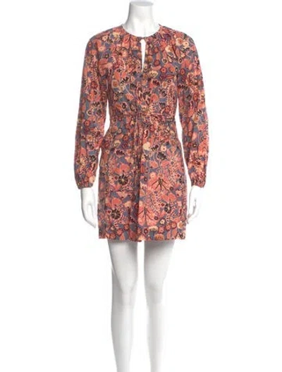 Pre-owned A.l.c Floral Print Mini Dress In Orange