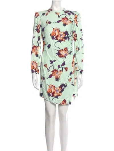 Pre-owned A.l.c Floral Print Mini Dress In Orange