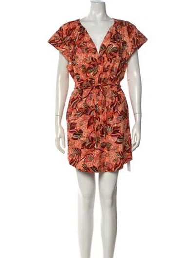 Pre-owned A.l.c Floral Print Mini Dress In Orange