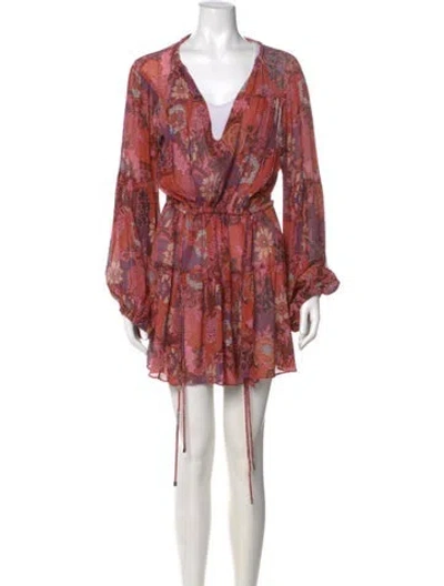 Pre-owned A.l.c Floral Print Mini Dress In Pink