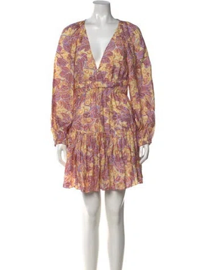 Pre-owned A.l.c Floral Print Mini Dress In Purple