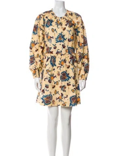 Pre-owned A.l.c Floral Print Mini Dress W/ Tags In Orange