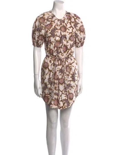 Pre-owned A.l.c Floral Print Mini Dress In White
