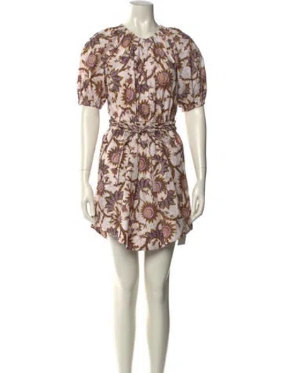 Pre-owned A.l.c Floral Print Mini Dress In White