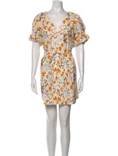 Pre-owned A.l.c Floral Print Mini Dress In White