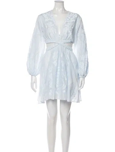 Pre-owned A.l.c Floral Print Mini Dress In White