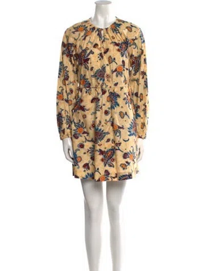 Pre-owned A.l.c Floral Print Mini Dress In Yellow