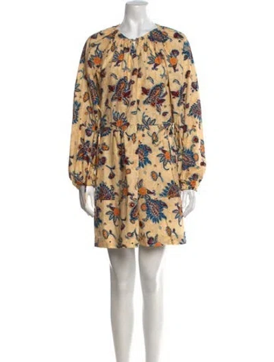 Pre-owned A.l.c Floral Print Mini Dress In Yellow