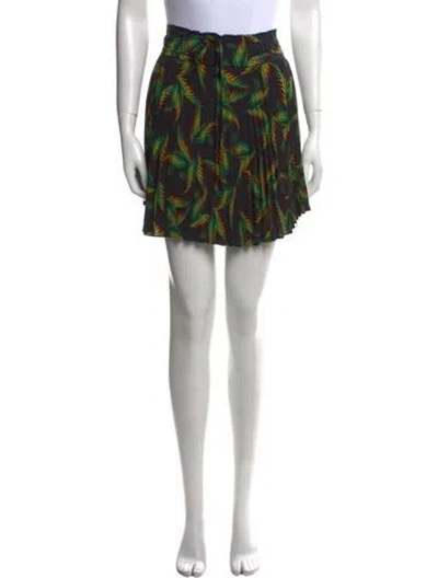 Pre-owned A.l.c Floral Print Mini Skirt In Black