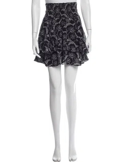 Pre-owned A.l.c Floral Print Mini Skirt In Black